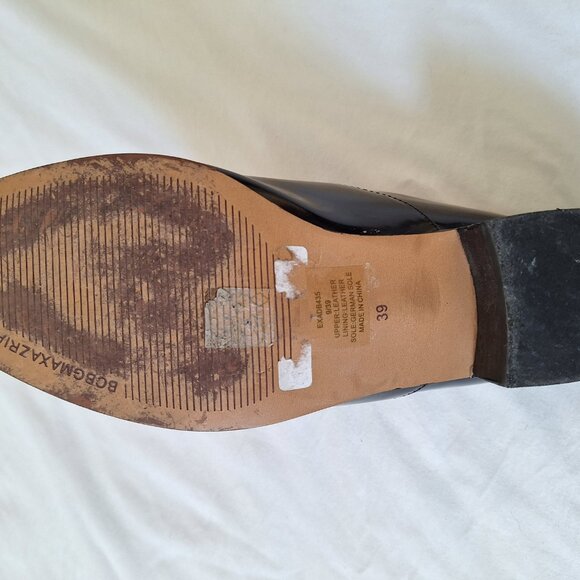 BCBGMaxAzaria Patent-Leather/Faux-Fur Mules - Picture 5 of 6